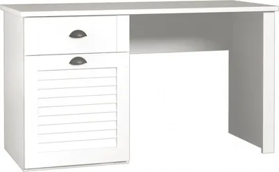 Obrázek produktu pro Nábytek24 Psací stůl MARIDA MDNB212LN, se zásuvkami a dvířky, bílý
