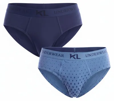 Imagen del producto de Paquete de 2 calzoncillos básicos Kisses&Love para hombre, modelo KLS2, confeccionados en tejido transpirable