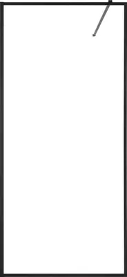 Produktbild von SucceBuy Rahmenlose Duschwand aus Glas (864 x 1870 mm), 8 mm dickes Sicherheitsglas mit Bodendichtung und Beschlägen, Duschtrennwand für Badezimmer, Mattschwarz