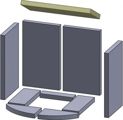 Produktbild von Heizgasumlenkplatte 415x170x25mm (Vermiculite) passend für Skantherm**