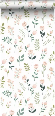 Obrázek produktu pro ESTAhome tapety květiny bílé, růžové a zelené - 139339 - 50 x 900 cm