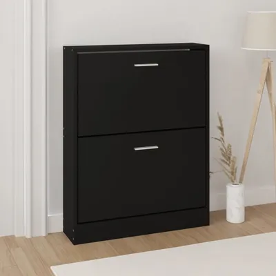 Immagine prodotto di vidaXL Scarpiera nera 59x17x81 cm in legno - Scarpiera - Ripiani per scarpe - Armadio per scarpe - Armadio per scarpe