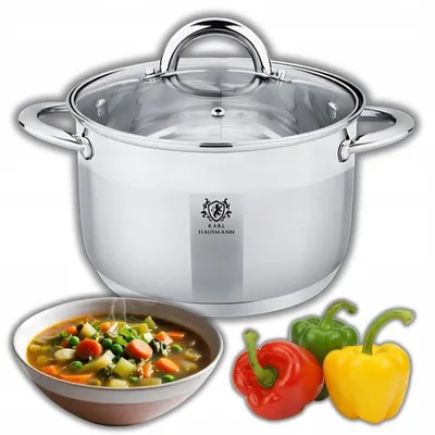 Produktbild von Karl Hausmann Edelstahl-Kochtopf Induktion 1,3L mit Glasdeckel