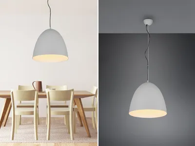 Produktbild von LED Pendelleuchte Moderne Esstischlampe Küchenlampe grau rund einflammig Ø 40cm