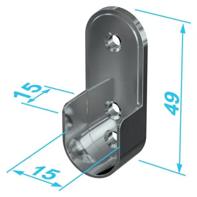 Produktbild von Schrankrohrlager, oval 30x15 mm vern.