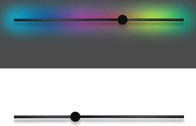 Produktbild von ZMH Led Wandleuchte Innen Wandlampe RGB - 100CM Schwarz Musik Flurlampe Modern Design Dimmbar mit Fernbedienung 8W Wandbeleuchtung für Flur