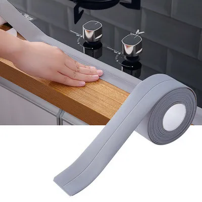 Immagine prodotto di Strisce di tenuta, nastro sigillante in PVC autoadesivo, sigillante decorativo, protezione angolare impermeabile, colore grigio