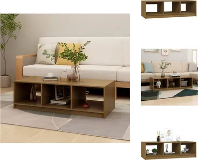 Image de vidaXL Table basse brun miel 110x50x34 cm Pin massif - Tables basses
