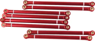 Produktbild von 8PC Aluminiumlegierung Link-Stab 313mm Radstand für axiale SCX10 1/10 RC Crawler Autoteile rot