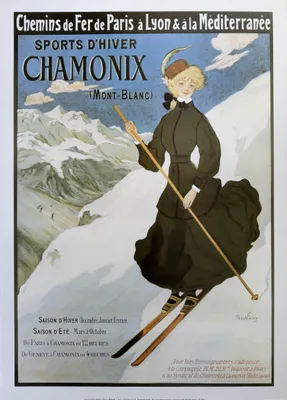 Image de Chamonix Skieuse - FAIVRE - 50x70cm Affiche Poster