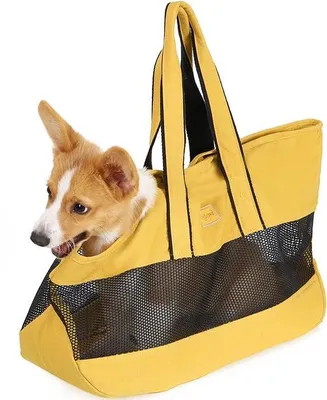 Productafbeelding van Opvouwbare Transporttas voor Honden tot 10 kg, Schoudertas voor Huisdieren, Veiligheidshaken, Afneembare Mat, Ideaal voor Kleine en Midd
