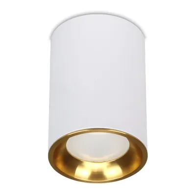 Produktbild von Deckenleuchte Deckenspot Aufbauspot GU10 230V VAX rund weiss mit Goldring