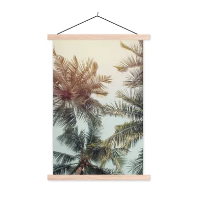 Produktbild von MuchoWow® Textilposter Palme - Sommer - Tropisch 60x90 cm mit holzfarbenen Rahmen - Textil