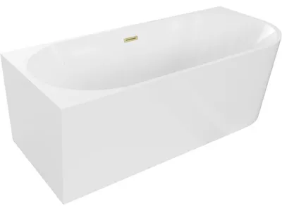 Obrázek produktu pro Mexen Mia volně stojící rohová vana levá 150 x 75 cm, bílá, zlatý kartáčovaný přepad - 52691507500L-55