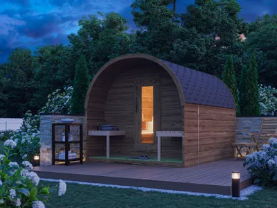 Produktbild von Fjordholz Pod Sauna Modell Luxe 300 cm