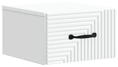 Image de Cabinet de chevet mural avec tiroir Blanc 34,5 x 33 x 20 cm