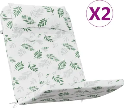 Produktbild von vidaXL Adirondack-Auflagen 2 Stk. Blattmuster Oxford-Gewebe