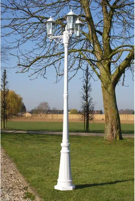 Immagine prodotto di vidaXL Lanterna da giardino a 3 fiamme 215 cm in alluminio bianco