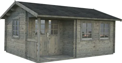 Produktbild von Palmako Gartenhaus Susanna 16,4 m² - 44 mm Grau tauchimprägniert