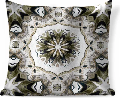 Produktbild von MuchoWow® Zierkissen Sofakissen Wohnzimmer Dekokissen 50x50 cm Schwarzes und weißes Mandala - Komfort - Sofakissen