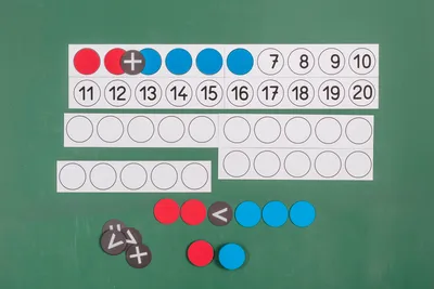 Produktbild von Rechenleiste für die Tafel | magnetisch Zählchips