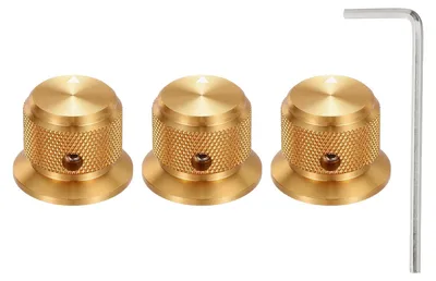 Imagen del producto de Solidchoice - 3 potenciómetros de aluminio para guitarras, color dorado