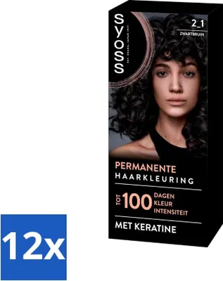Produktbild von Haarfarbe 2-1 Schwarzbraun - 12 Stück - Haarfarbe - Grauabdeckung - Haarbruch reduziert - Vorteilspackung