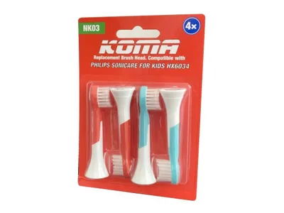 Immagine prodotto di Testine di ricambio certificate Philips Koma NK03 per Philips Sonicare HX6034, 4 pz