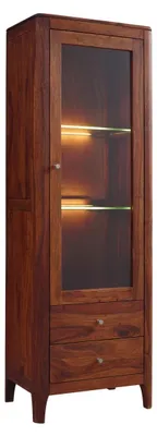 Immagine prodotto di MASSIVMOEBEL24 | vetrina in legno di Sheesham / palissandro 60x40x178 Noce oliato BROOKLYN #26
