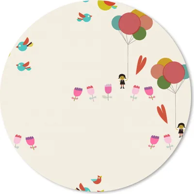 Produktbild von MuchoWow® Mauspad Mousepad Mädchen - Luftballons - Blumen - Muster - Mädchen - Kinder - Kinder 20x20 cm - Mousepads - Maus Mat - Pad - Mausunterlage - Schreibtischmatte