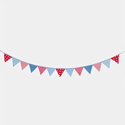 Produktbild von Wimpelkette blau-rot, L= 220 cm, Baumwolle, per Stück