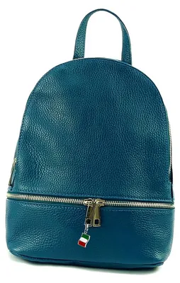 Imagen del producto de Mochila turquesa de cuero, tamaño medio, 32x30x11 cm, modelo Florence, para mujer, referencia D3OTF612T