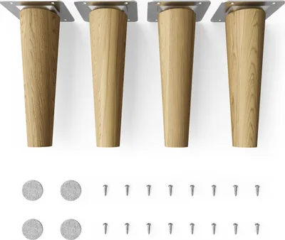 Produktbild von 4x sossai Holzfüße rund - gerade Ausführung 15cm Eiche