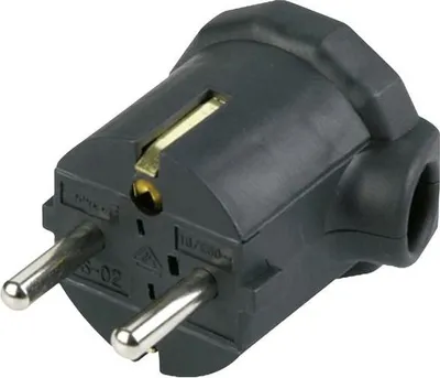 Image de REV 0512102555 Fiche de contact de protection plastique avec interrupteur 250 V noir IP20 (0512102555)