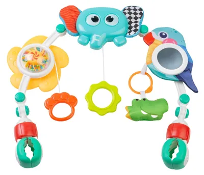 Produktbild von Baby-Spielbogen mit Elefant, Musik und sensorischen Spielzeugen, 0–18 Monate