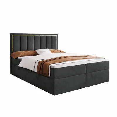 Zdjęcie produktu dla Łóżko kontynentalne LUX1 – styl glamour i komfort snu - materiał Riviera - 180x200cm