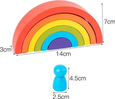 Obrázok produktu pre Dúhová drevená sada hračiek pre deti, puzzle bloky, porovnávanie farieb, vzdelávacie hračky pre deti, darček k narodeninám