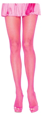 Produktbild von Neon Pinke Netzstrumpfhose als Kostümzubehör