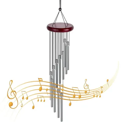 Produktbild von Metall-Windspiel mit 12 Aluminiumrohren für Garten & Balkon