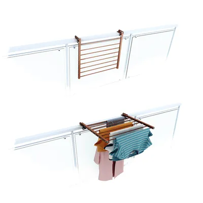 Immagine prodotto di Foxydry Duo 62 cm - Asciugatrice a sospensione pieghevole in alluminio per balcone e terrazza