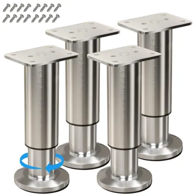 Möbelfüße höhenverstellbar 18-30 cm, Metall, 4 Stück