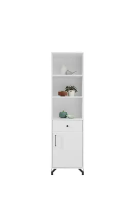 Produktbild von Masseno Buchregal LANZA für Wohnzimmer Büro oder Lesezimmer 50x40x190 cm, Weiß
