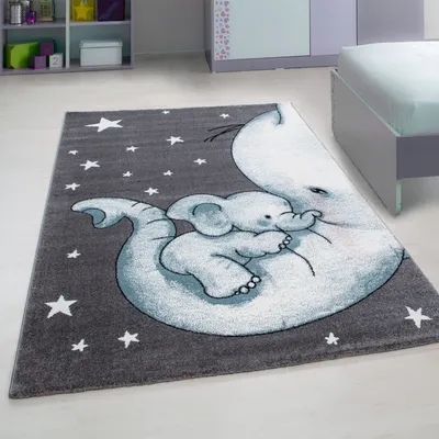 Produktbild von Ayyildiz Hali KIDS1201700560BLUE, Teppich, Polypropylen (PP), Blau, Rechteck, 1200 mm, 1700 mm