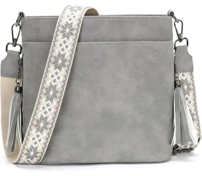 Productafbeelding van Damesschoudertas, middelgroot, crossbody tas, Polyurethanleer, donkergrijs, afmetingen: 26 x 10 x 22 cm
