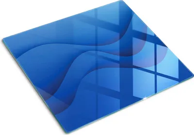 Imagen del producto de Placa de protección de vidrio – Cubierta para placa de cocina – Cubierta para placa de inducción – 60x52 cm – Limpieza fácil – Vidrio templado – Diseño abstracto con ondas
