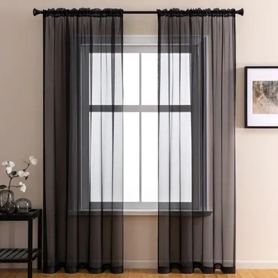 Zdjęcie produktu dla Firana 100 x 250 cm - Przezroczysta firana - Poliester - Lekka, dekoracyjna firana - Idealna do salonu/sypialni - Jednolita kolorystyka