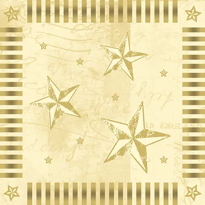 Produktbild von 100 Papstar Servietten, 3-lagig 1/4-Falz 33 cm x 33 cm creme Star Shine 86041