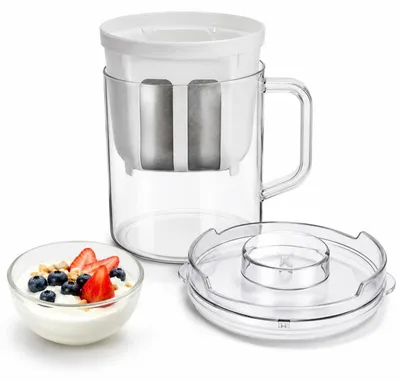 Produktbild von Joghurt Abtropfer 1,4 L, Joghurtfilter für Griechischen Joghurt, Joghurt Sieb zum Abtropfen von Molke, BPA-frei, PP, für Kefir und Nussdrink