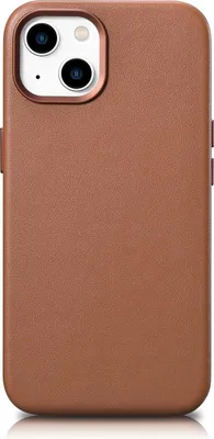Zdjęcie produktu dla iCarer Case Leather pokrowiec etui z naturalnej skóry do iPhone 14 Plus brązowy (kompatybilne z MagSafe)