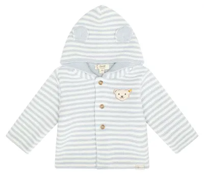 Produktbild von Steiff Uni Baby Strickjacke Mit Kapuze Basic Jacke, Celestial Blue, 74 EU